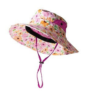 Cute Green and Pink Wide Brim Sun Hat, Unique Retro Print, SELECT Size, Sunhat  for Women, Foldable and Packable Hat Freckles California 